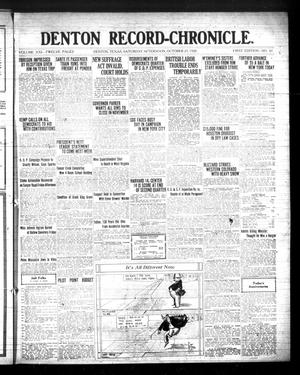 Primary view of object titled 'Denton Record-Chronicle. (Denton, Tex.), Vol. 21, No. 61, Ed. 1 Saturday, October 23, 1920'.
