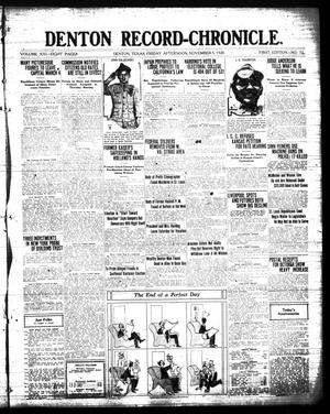 Primary view of object titled 'Denton Record-Chronicle. (Denton, Tex.), Vol. 21, No. 72, Ed. 1 Friday, November 5, 1920'.