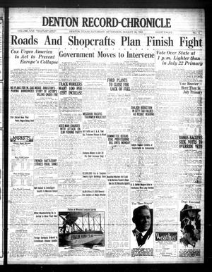 Denton Record-Chronicle (Denton, Tex.), Vol. 22, No. 11, Ed. 1 Saturday, August 26, 1922