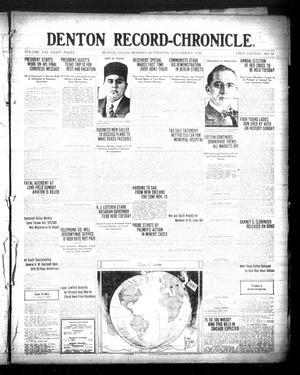 Denton Record-Chronicle. (Denton, Tex.), Vol. 21, No. 74, Ed. 1 Monday, November 8, 1920