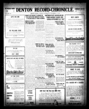 Denton Record-Chronicle. (Denton, Tex.), Vol. 19, No. 78, Ed. 1 Tuesday, November 12, 1918