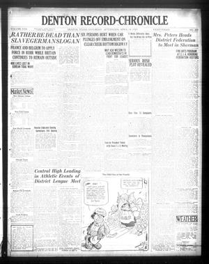 Denton Record-Chronicle (Denton, Tex.), Vol. 22, No. 209, Ed. 1 Saturday, April 14, 1923