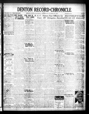 Denton Record-Chronicle (Denton, Tex.), Vol. 22, No. 65, Ed. 1 Saturday, October 28, 1922