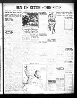Denton Record-Chronicle (Denton, Tex.), Vol. 22, No. 140, Ed. 1 Wednesday, January 24, 1923