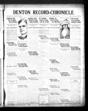Primary view of object titled 'Denton Record-Chronicle. (Denton, Tex.), Vol. 21, No. 84, Ed. 1 Friday, November 19, 1920'.