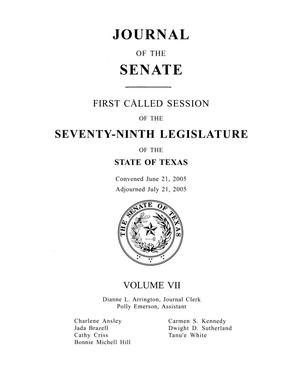 Primary view of object titled 'Journal of the Senate, First, Second, and Third Called Sessions of the Seventy-Ninth Legislature of the State of Texas, Volume 7'.