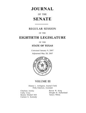 Journal of the Senate, Regular Session of the Eightieth Legislature of the State of Texas, Volume 3