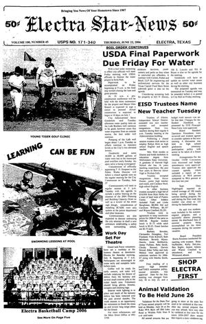 Electra Star-News (Electra, Tex.), Vol. 99, No. 45, Ed. 1 Thursday, June 22, 2006