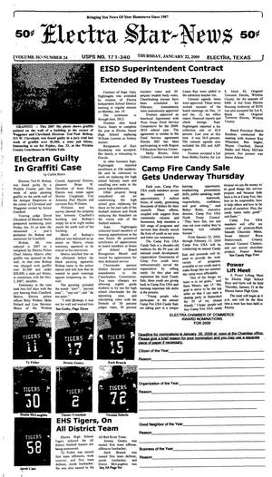 Primary view of object titled 'Electra Star-News (Electra, Tex.), Vol. [103], No. 24, Ed. 1 Thursday, January 22, 2009'.