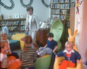 [Children inside Emily Fowler Library]