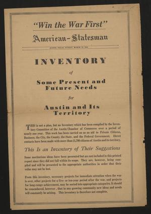 Primary view of object titled 'American-Statesman (Austin, Tex.), Ed. 1 Sunday, March 12, 1944'.
