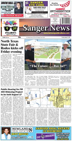 Sanger News (Sanger, Tex.), Vol. 5, No. 44, Ed. 1 Thursday, August 17, 2017