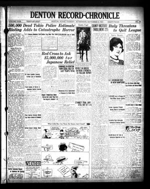 Denton Record-Chronicle (Denton, Tex.), Vol. 23, No. 18, Ed. 1 Tuesday, September 4, 1923
