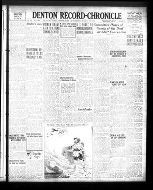 Primary view of object titled 'Denton Record-Chronicle (Denton, Tex.), Vol. 23, No. 186, Ed. 1 Wednesday, March 19, 1924'.