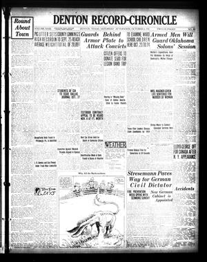 Denton Record-Chronicle (Denton, Tex.), Vol. 23, No. 46, Ed. 1 Saturday, October 6, 1923