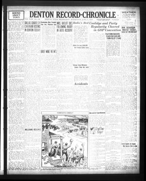 Denton Record-Chronicle (Denton, Tex.), Vol. 23, No. 258, Ed. 1 Wednesday, June 11, 1924