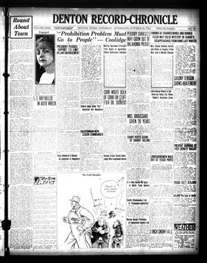 Denton Record-Chronicle (Denton, Tex.), Vol. 23, No. 58, Ed. 1 Saturday, October 20, 1923