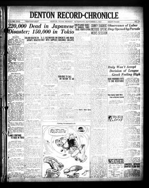 Denton Record-Chronicle (Denton, Tex.), Vol. 23, No. 17, Ed. 1 Monday, September 3, 1923
