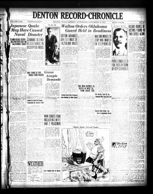 Denton Record-Chronicle (Denton, Tex.), Vol. 23, No. 23, Ed. 1 Monday, September 10, 1923