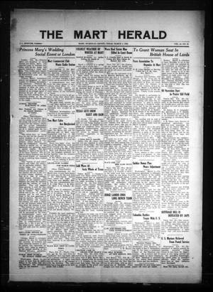 The Mart Herald (Mart, Tex.), Vol. 22, No. 38, Ed. 1 Friday, March 3, 1922