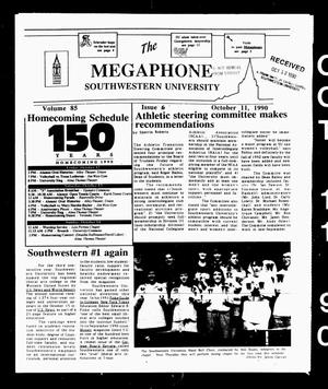 Primary view of object titled 'The Megaphone (Georgetown, Tex.), Vol. 85, No. 6, Ed. 1 Thursday, October 11, 1990'.
