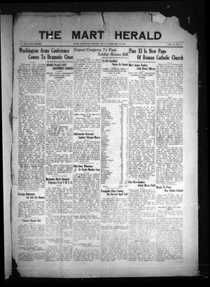 The Mart Herald (Mart, Tex.), Vol. 22, No. 35, Ed. 1 Friday, February 10, 1922