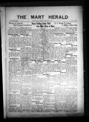 Primary view of object titled 'The Mart Herald (Mart, Tex.), Vol. 22, No. 45, Ed. 1 Friday, April 21, 1922'.