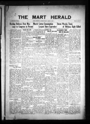 Primary view of object titled 'The Mart Herald (Mart, Tex.), Vol. 21, No. 44, Ed. 1 Friday, April 15, 1921'.