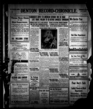 Denton Record-Chronicle. (Denton, Tex.), Vol. 16, No. 273, Ed. 1 Wednesday, June 28, 1916