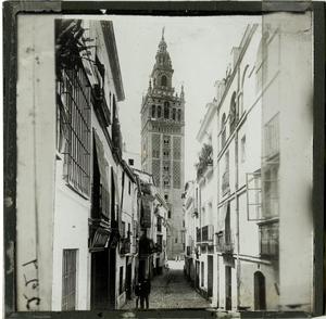 Primary view of object titled 'Glass Slide of La Giralda Tower (Seville, Spain)'.
