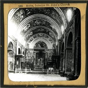 Glass Slide of Interior of St. John’s Church (Malta)