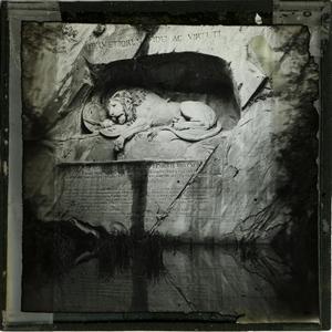 Glass Slide of Dying Lion Monument (Lucerne, Switzerland)