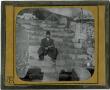 Photograph: Glass Slide of Man Ssitting on steps of archaeological  site – Chicag…