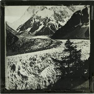 Glass Slide of Mountains with Snow