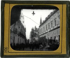 Primary view of object titled 'Glass Slide of Seville Cathedral (Seville, Spain)'.