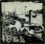 Photograph: Glass Slide of People Boarding Steamship at a Wharf (London, England)