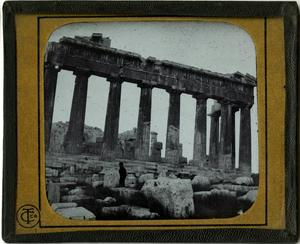 Primary view of object titled 'Glass Slide of the Parthenon (Athens, Greece)'.