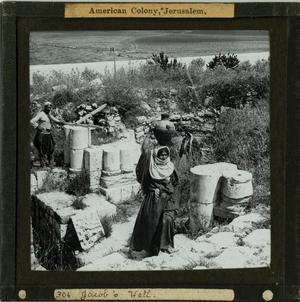 Glass Slide of Woman at Jacob’s Well (Palestine)