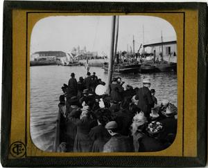 Primary view of object titled 'Glass Slide - “Going Ashore”'.