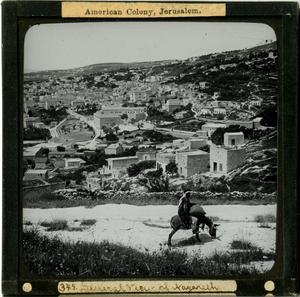 Primary view of object titled 'Glass Slide of a General View of Nazareth (Israel)'.