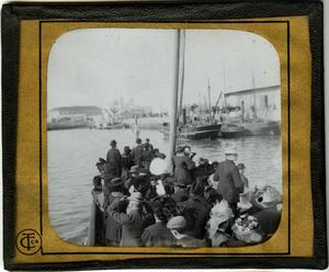 Primary view of object titled 'Glass Slide - “Going Ashore”'.