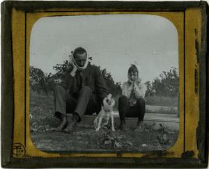 Primary view of object titled 'Glass Slide -- "Most All the Family Sick”'.