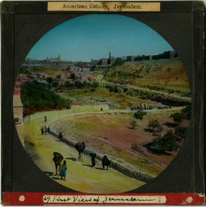 Glass Slide of "First View of Jerusalem" (Jerusalem, Israel)