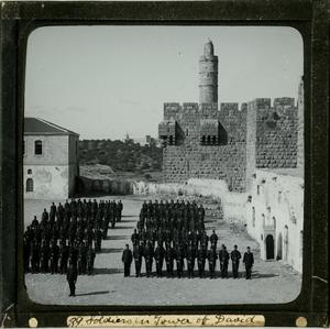 Glass Slide of Soldiers at the Tower of David (Jerusalem)