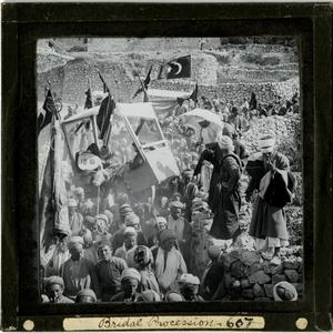 Primary view of object titled 'Glass Slide of Bridal Procession (Palestine)'.
