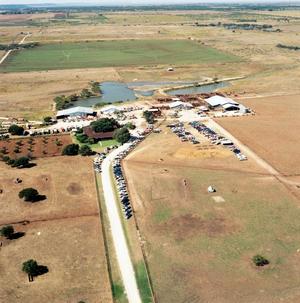 Primary view of Aerial Photograph of Weldon Edwards Livestock Auction (Clyde, TX)