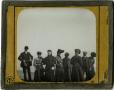 Thumbnail image of item number 1 in: 'Glass Slide of Six Women and Two Men in the Desert'.
