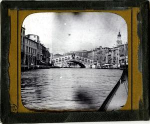 Glass Slide of Rialto Bridge over Grand Canal (Venice, Italy)