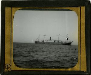 Primary view of Glass Slide of Steamship on the Water