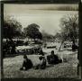 Photograph: Glass Slide of Arab Men and Boys Picnicking Around  a Lake (Middle Ea…
